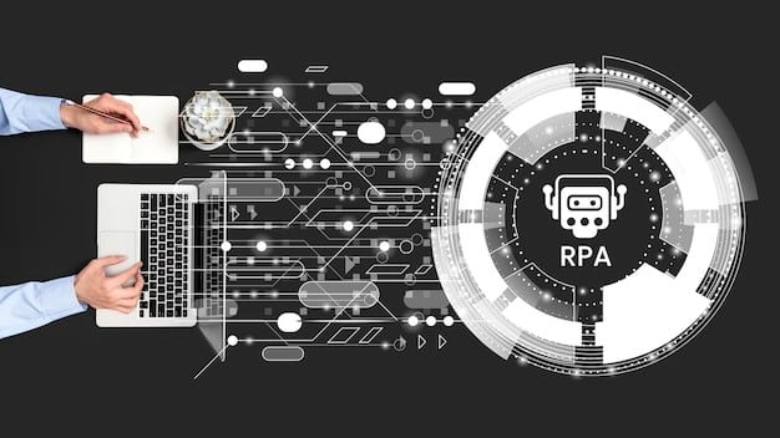 1.Ilustrasi pemanfaatan Robotic Process Automation.