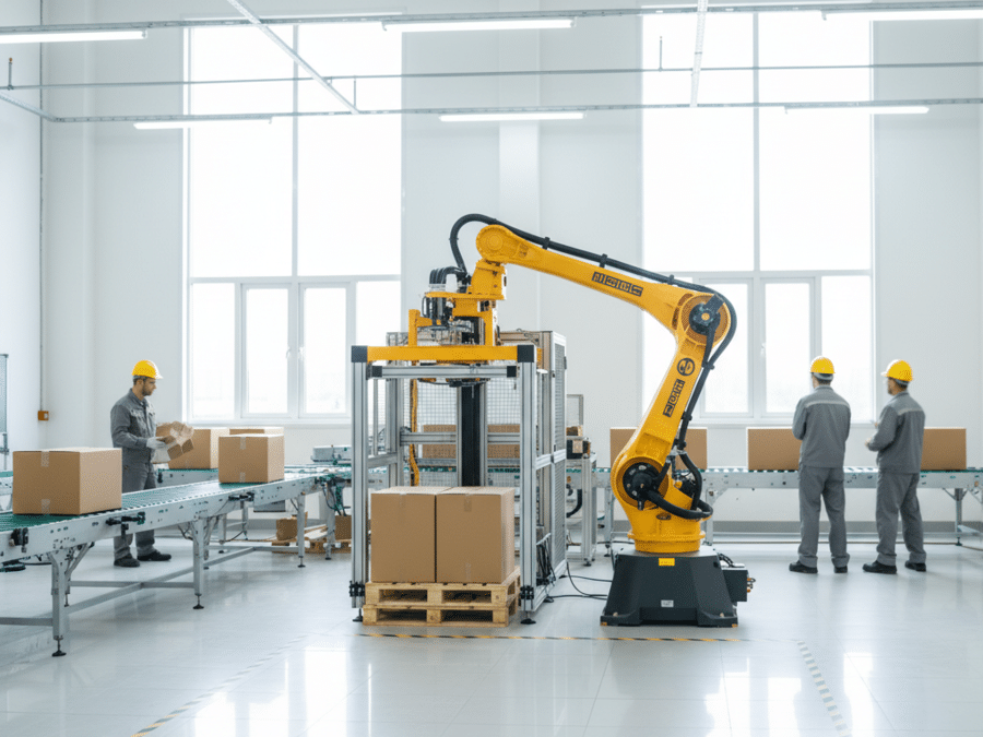 Pengoperasian robot palletizing