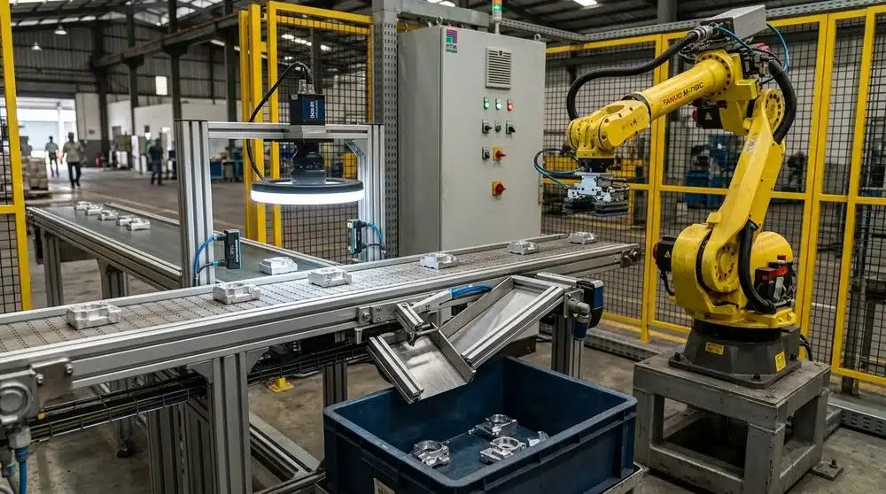 Cek produk dengan robot
