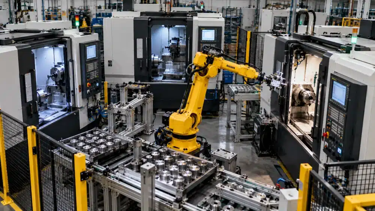 Robot dengan beberapa mesin